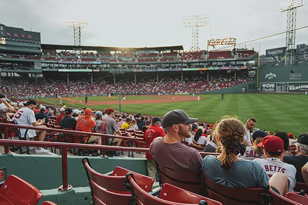 Baseball game at Fenway Park.