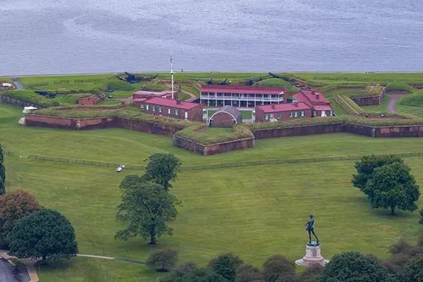 Fort McHenry is a historical American coastal pentagonal bastion fort on Locust Point, now a neighborhood of Baltimore, Maryland.